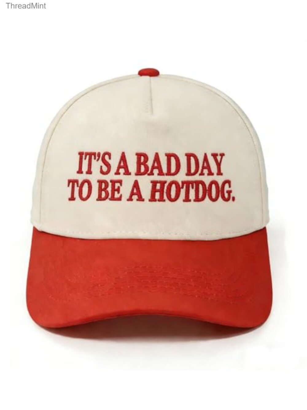 Funny Embroidered Hotdog Baseball Cap Adjustable Cotton Blend Hat